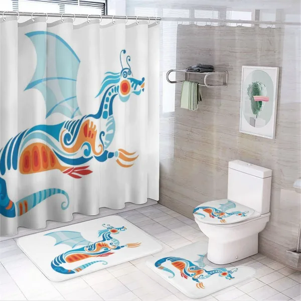 Mythologic Dragon on a shower curtain