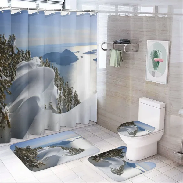 Pacific Ocean Mountains on a shower curtain