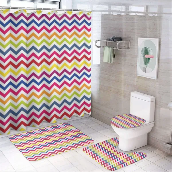 Rainbow Chevron Fun on a shower curtain