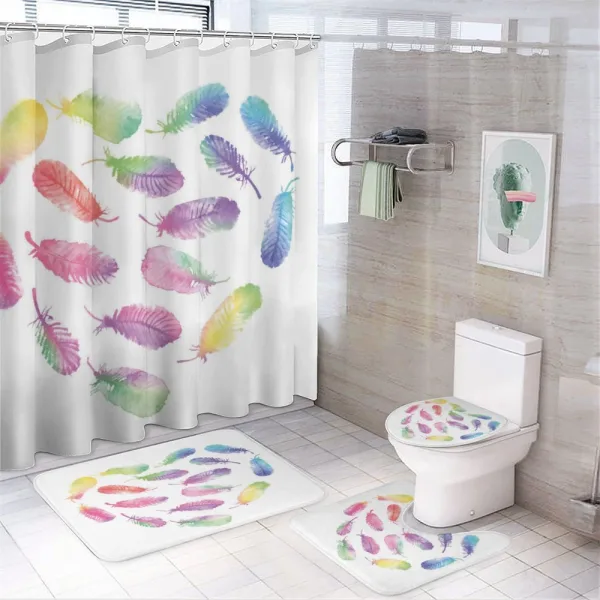 Romantic Plumage Design on a shower curtain