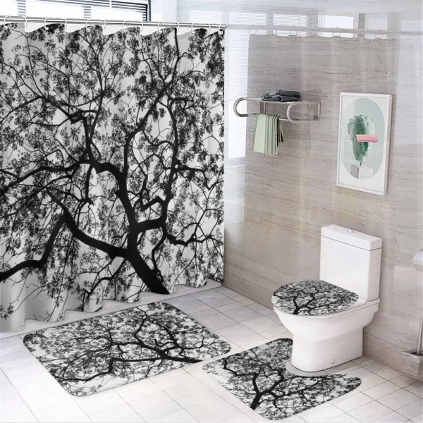 Spooky Black Tree Branch on a shower curtain