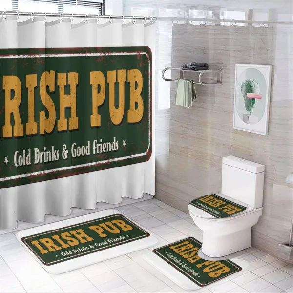 Vintage Grunge Bar Sign on a shower curtain