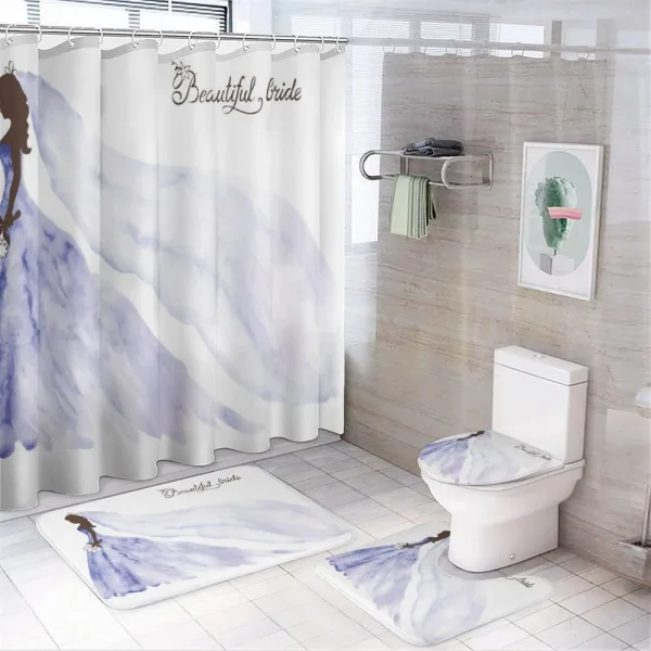 Abstract Wedding on a shower curtain