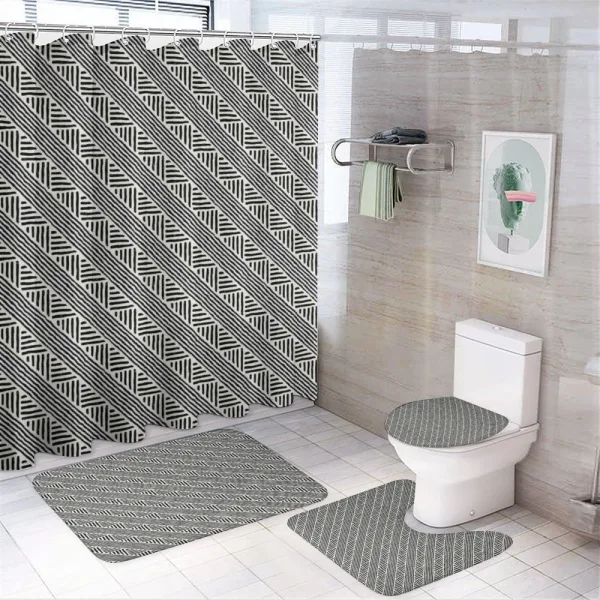 Chevron Design Lines on a shower curtain