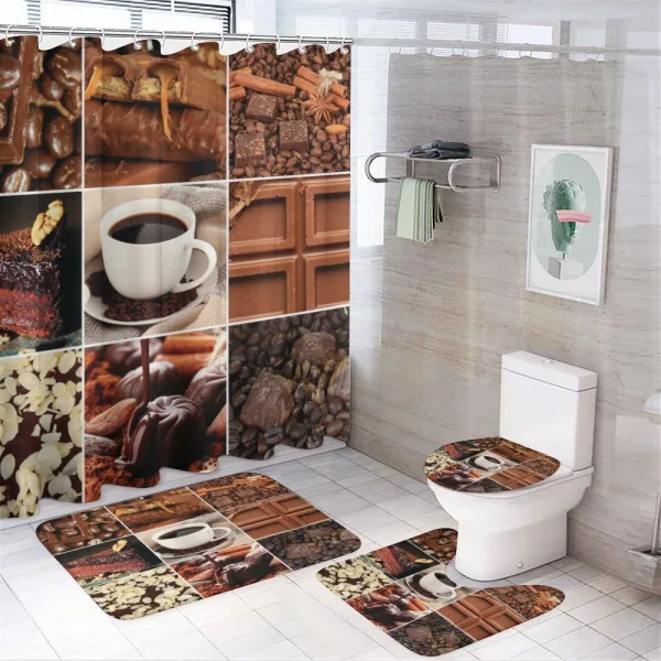 Coffee Chocolate Cocoa on a shower curtain