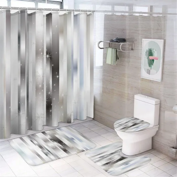 Color Bands on a shower curtain