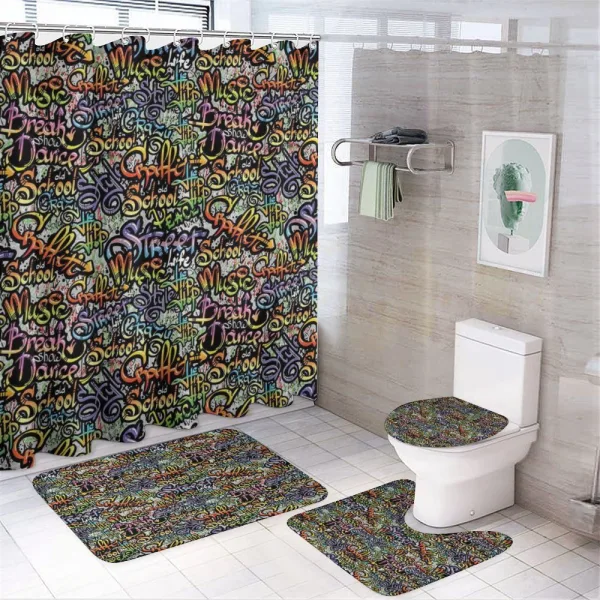 Ghetto Grafitti Spray on a shower curtain
