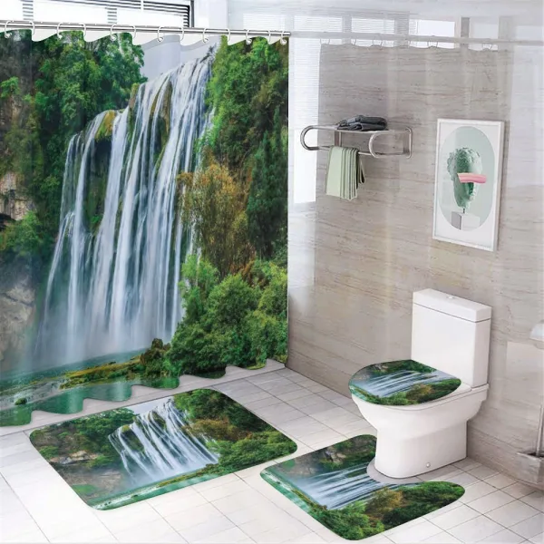 Green Botanic Nature on a shower curtain