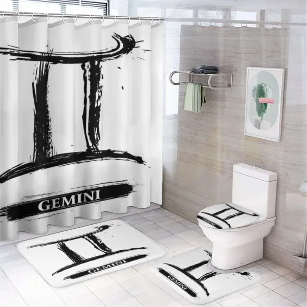 Grunge Brush Art on a shower curtain