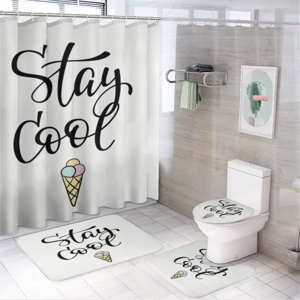 Ice Cream Waffle Cornet on a shower curtain