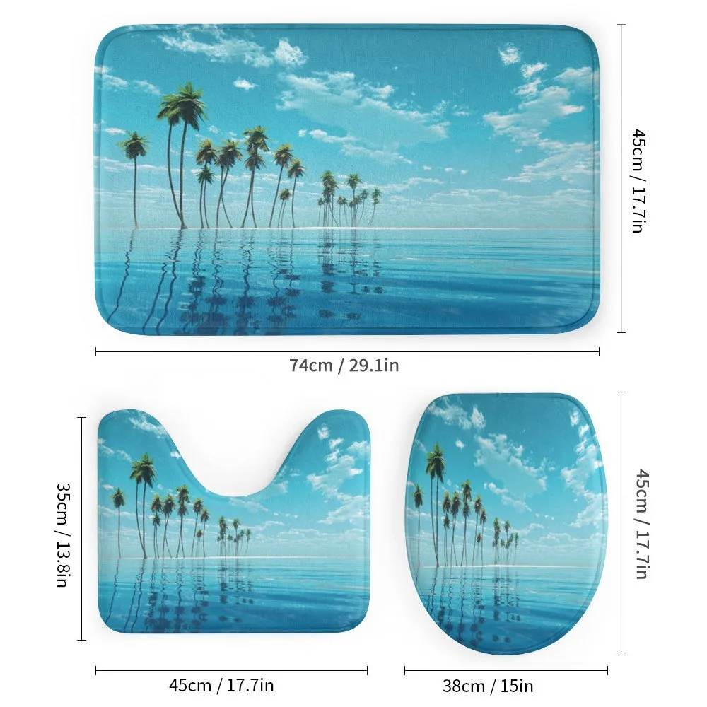 Long Coconut Trees Still Water — Detail 1