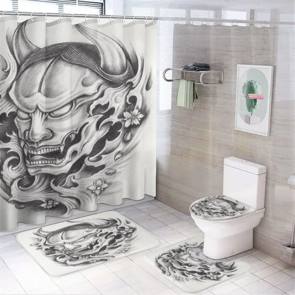 Malevolent Face on a shower curtain