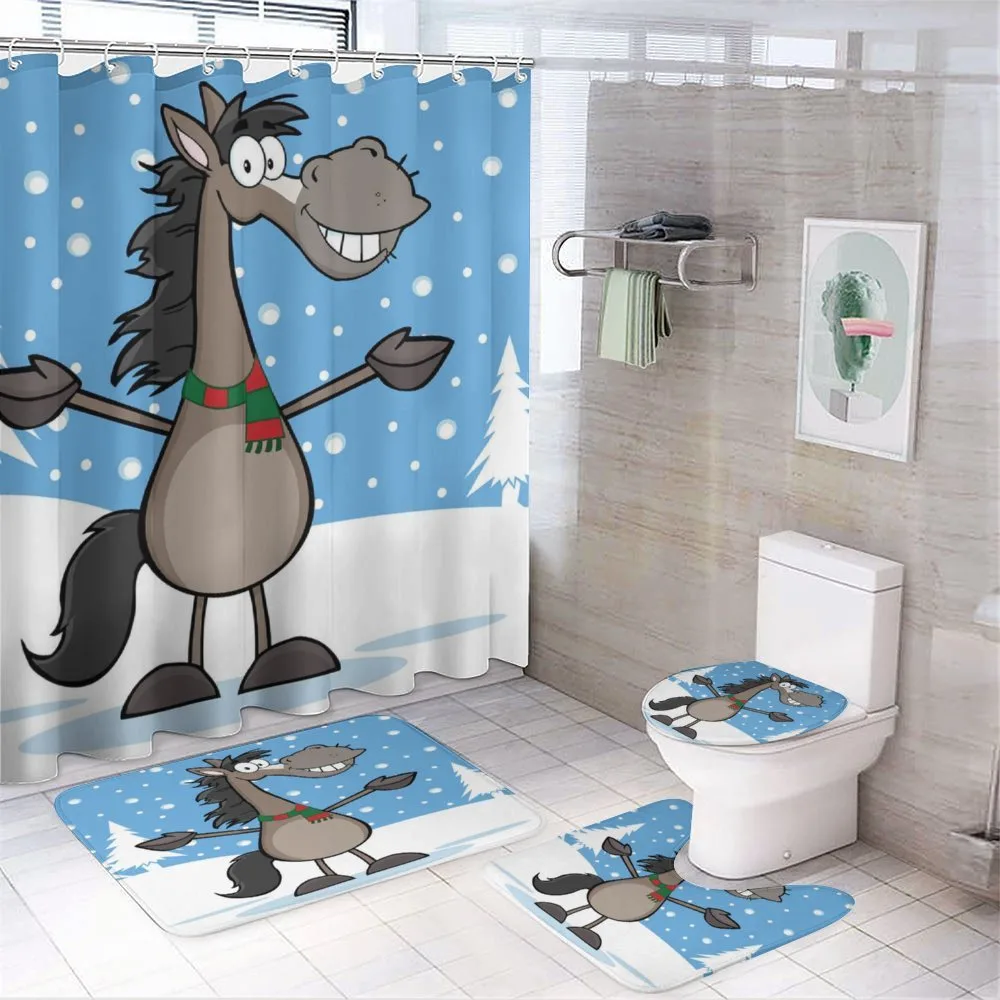 Mascot Horse Snowy Forest — Your design