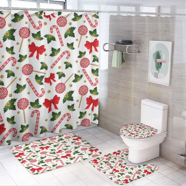 Mistletoe and Sweets on a shower curtain