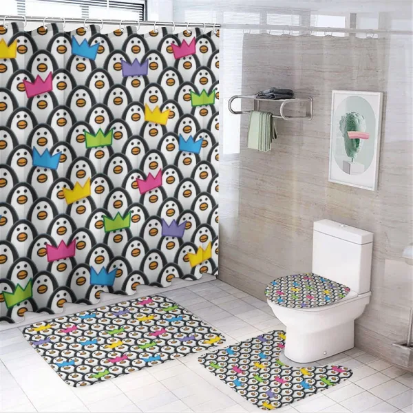 Penguin Ice Animals on a shower curtain