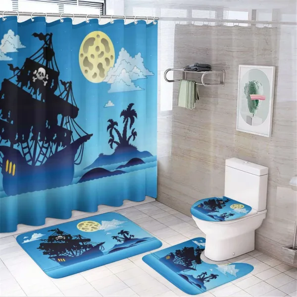 Pirate Ship Island on a shower curtain