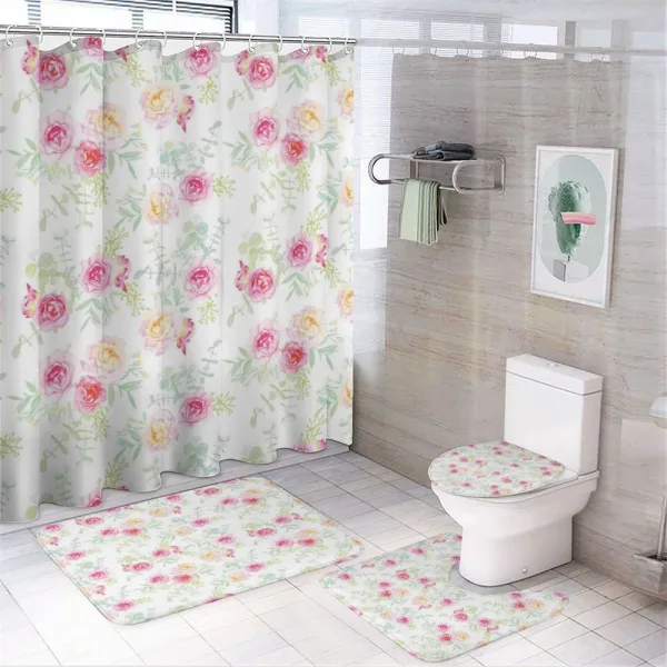 Retro Painting on a shower curtain