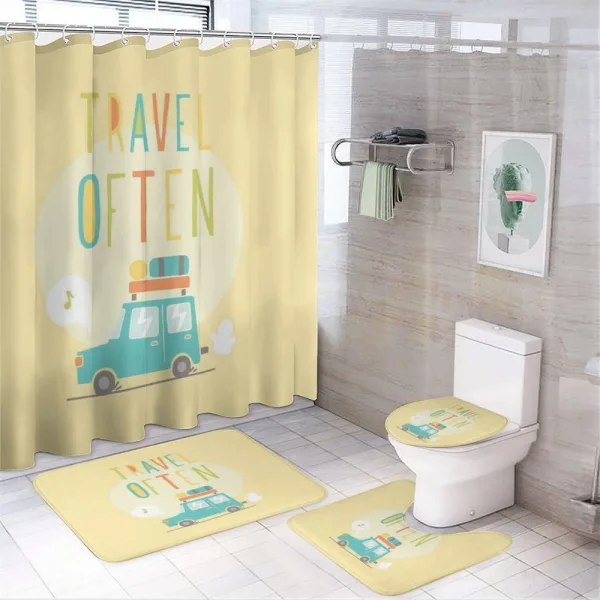 Road Trip Travel Often on a shower curtain