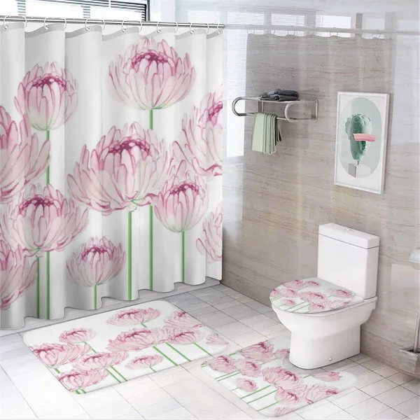 Tender Peony Flowers on a shower curtain