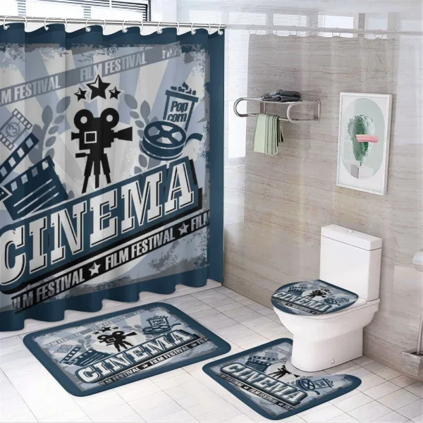 Vintage Poster on a shower curtain