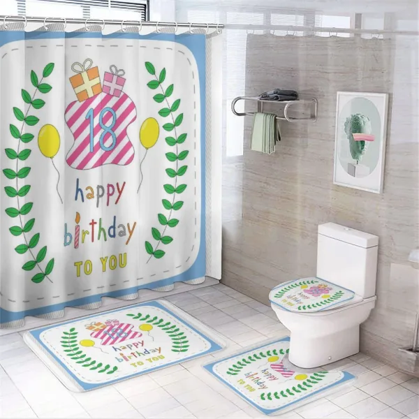 18 Birthday on a shower curtain