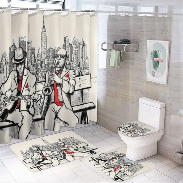 Beats in New York Night on a shower curtain