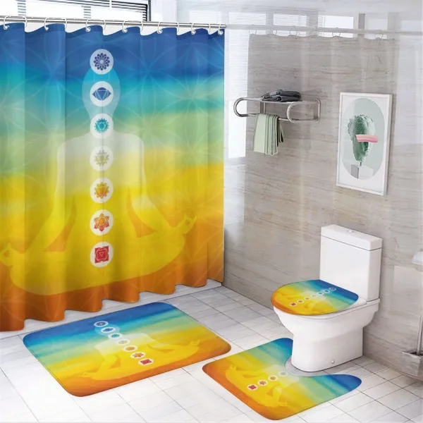 Body Silhouette in Lotus on a shower curtain