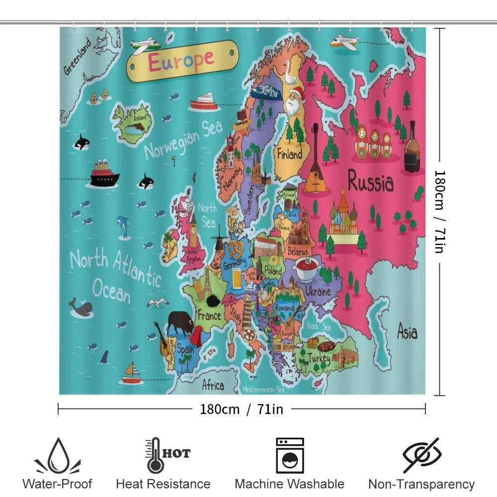 Cartoon Europe Map Landmark — Detail 2