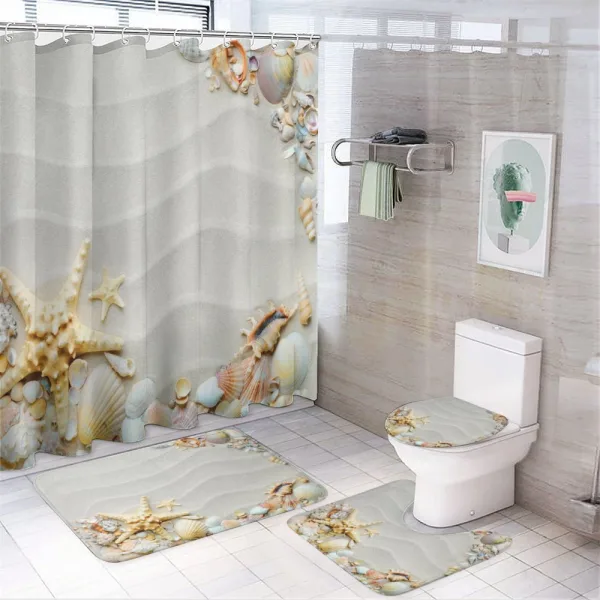 Colorful Sand on a shower curtain