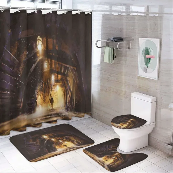 Dark Rock Smokey on a shower curtain