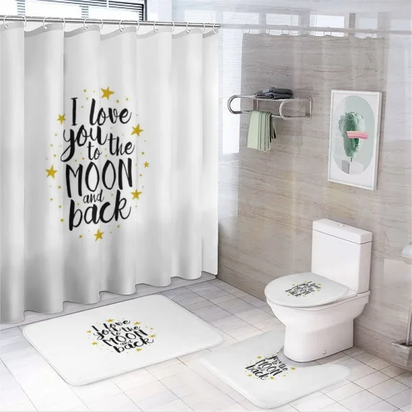 Doodle Stars and Words on a shower curtain