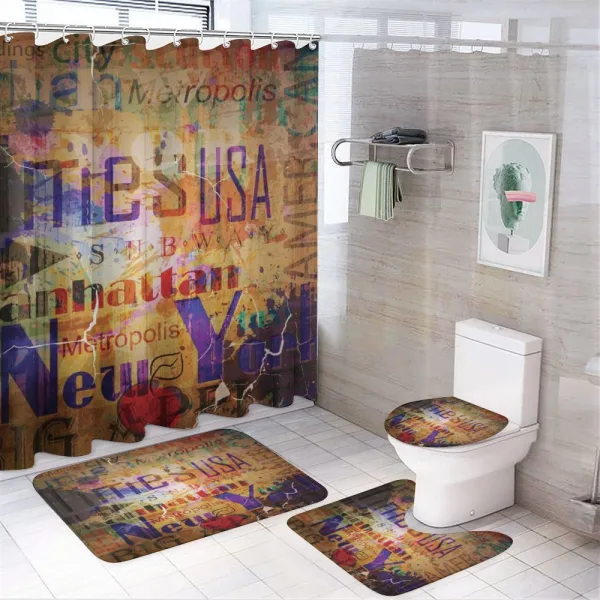 Grunge Montage on a shower curtain