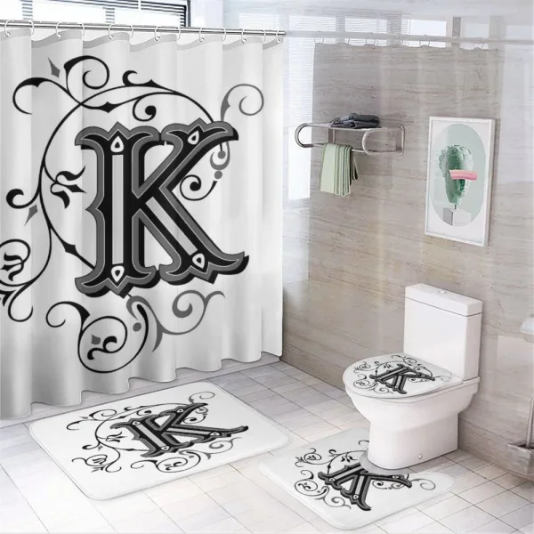 Illustrious Uppercase on a shower curtain