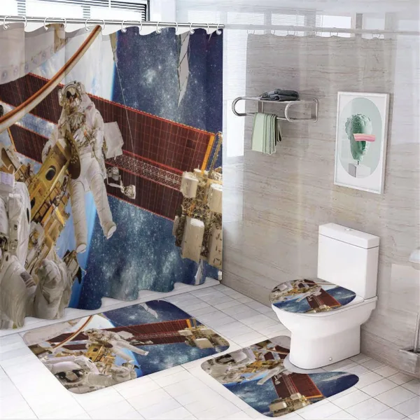 Space Station Planet on a shower curtain