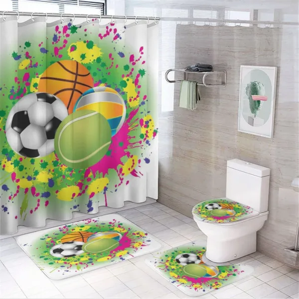 Sports Balls Splash on a shower curtain