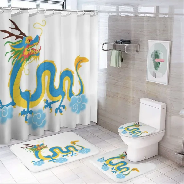 Traditional Colorful Reptile on a shower curtain