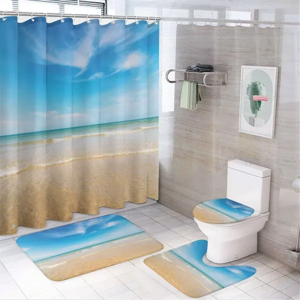 Tropic Sea Sky Scenery on a shower curtain