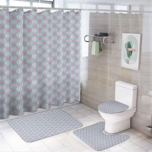 Valentines Day Concept on a shower curtain