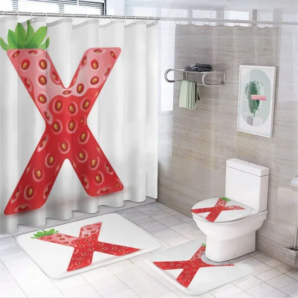 Vegetarian Typography on a shower curtain