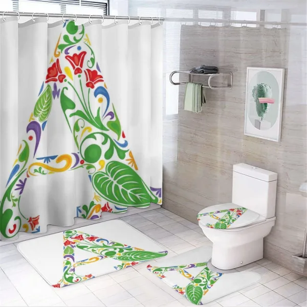 Vibrant Colors Flowers on a shower curtain