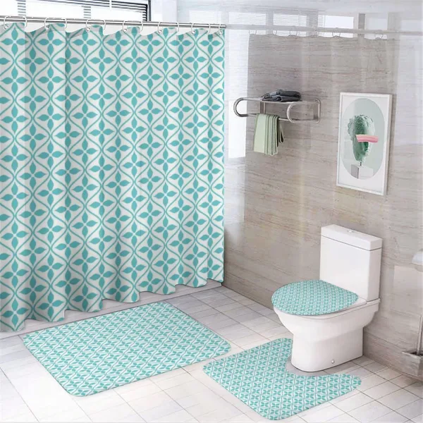 Waves and Flowers on a shower curtain