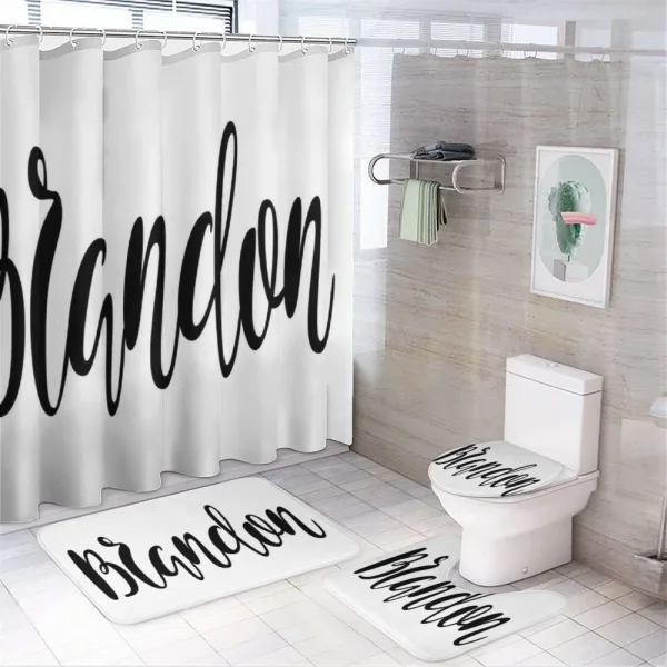 Widespread Name Pattern on a shower curtain