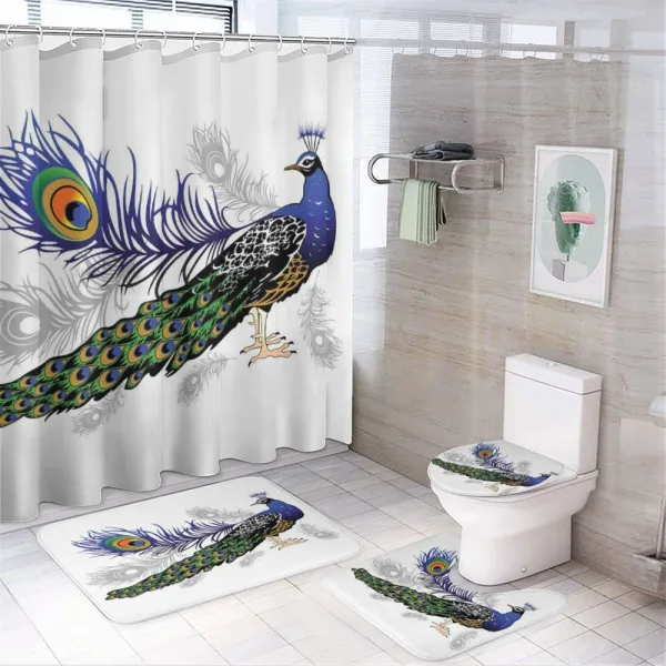 Wild Peacock Feather on a shower curtain