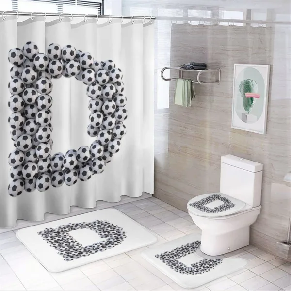 Alphabet on a shower curtain