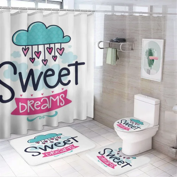 Cartoon Clouds on a shower curtain