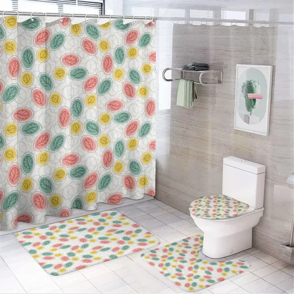 Colorful Leaf Pattern on a shower curtain