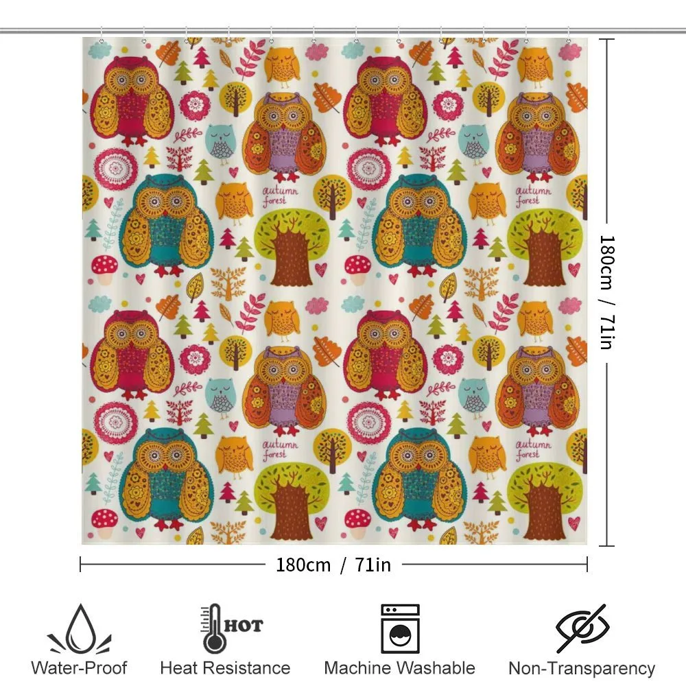 Colorful Owl Woodland Animals — Detail 2