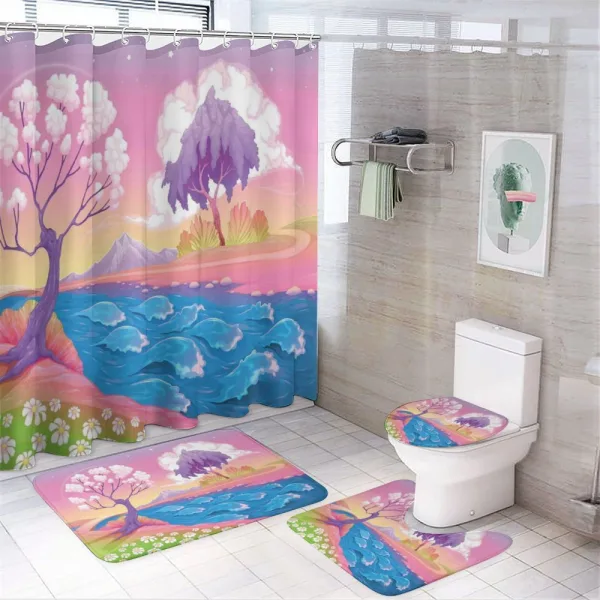 Fiction Fantasy Trees on a shower curtain