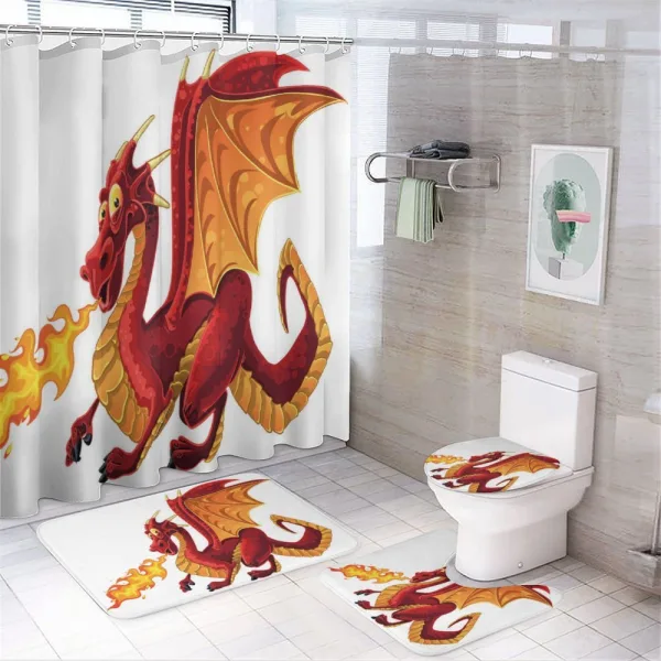 Funny Mascot Cartoon on a shower curtain