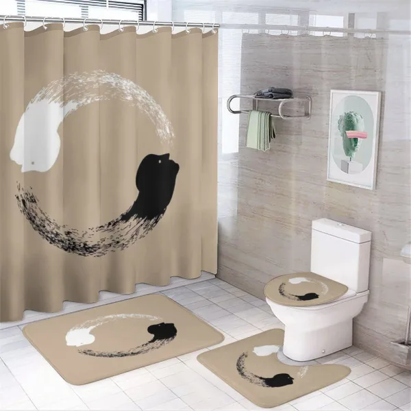 Human Portraits on a shower curtain